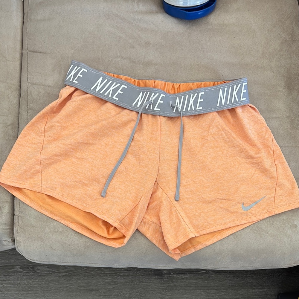 Nike Women's Heathered Orange Athletic Shorts